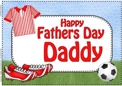 A4 Fathers Day Daddy Football Card Topper
