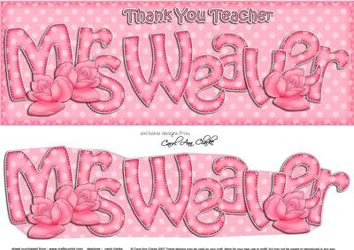 Large Dl Thank You Teacher Mrs Weaver Roses