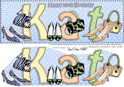 Large Dl 30th Birthday Kat Shoes & Handbags 3D Decoupage