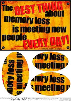 A5 Fun Novelty Senior Moment Saying Oval Pyramage Topper