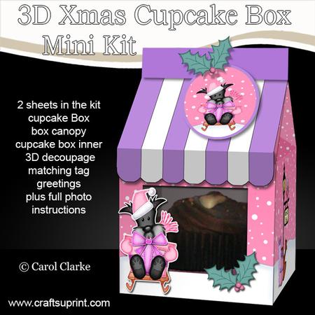 3D Xmas Scottie Dog Milk Carton Cupcake or Treat Box