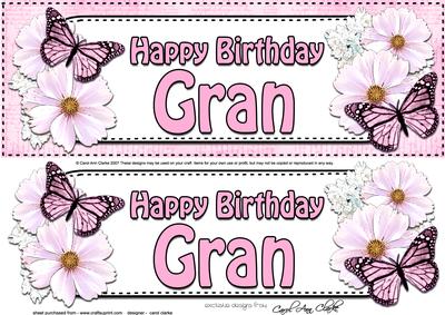 Large Dl Birthday Gran Floral Butterflies 3D Decoupage