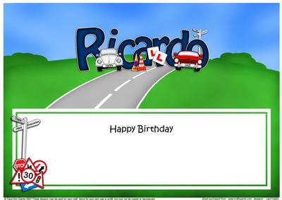 Birthday Ricardo Cars Large Dl Matching Large Dl Insert