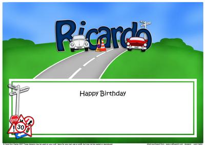Birthday Ricardo Cars Large Dl Matching Large Dl Insert