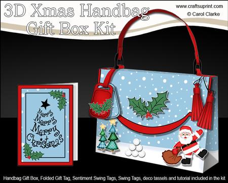 3D Santa's Sack Xmas Handbag Treat or Favour Box Kit