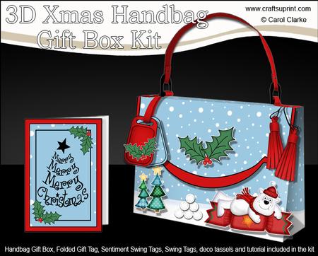 3D Ben Polar Bear Xmas Handbag Treat or Favour Box Kit