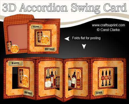 3D at the Pub Accordion Swing Card