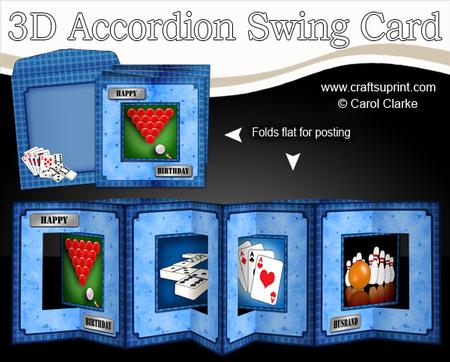 3D Pub Games Accordion Swing Card