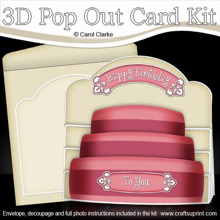 3D Birthday Cake - Add Your Own Topping - Pop Out Card Kit
