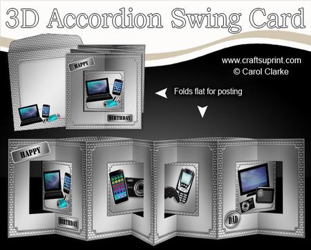 3D Gadgets N Gizmos Accordion Swing Card