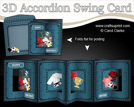 3D Sports Accordion Swing Card
