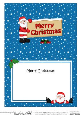 Xmas Merry Christmas Santa Signpost 5x7 Matching Insert