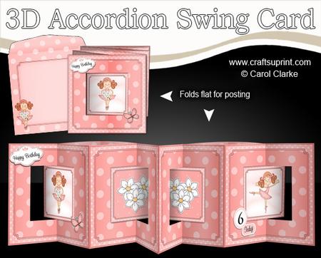 3D Girlz Betzi Ballerina Accordion Swing Card