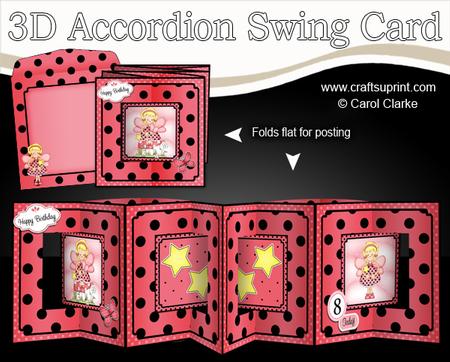3D Girlz Fiz Fairy Accordion Swing Card