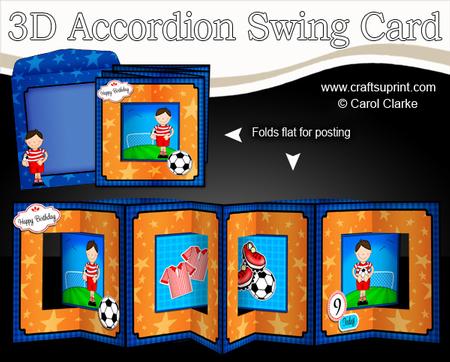 3D Boyz Bazil Plays Football Accordion Swing Card