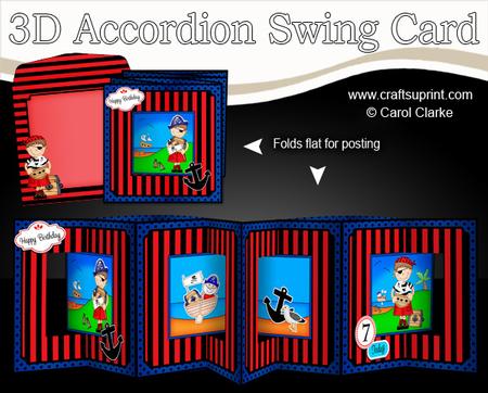 3D Boyz Joze Pirate Accordion Swing Card
