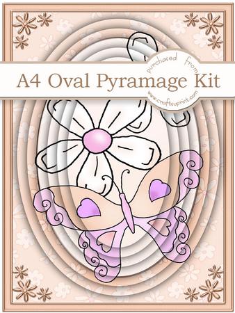 A4 Fluttery Butterfly in Apricot Pyramage Kit