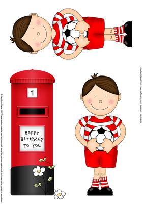 Boyz Bazil Loves Football & Postbox 3D Decoupage