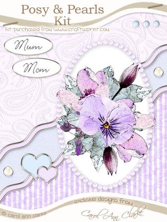 Posy and Pearls Kit in Lilac with Step by Step Decoupage