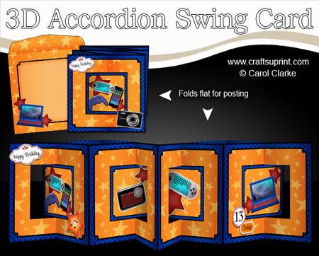 3D Gadgets & Gizmos Accordion Swing Card