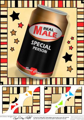 8 x 8 Real Male Beer Can Scalloped Corner Topper