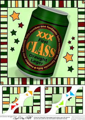 8 x 8 First Class Beer Can Scalloped Corner Topper