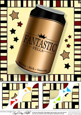 8 x 8 Fantastic Fella Beer Can Scalloped Corner Topper