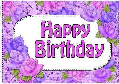 A4 Birthday Time for Roses Card Topper