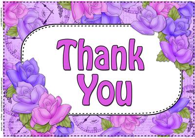 A4 Thank You Time for Roses Card Topper