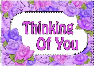 A4 Thinking of You Time for Roses Card Topper