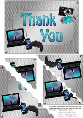 5x7 Gadgets N Gizmos Thank You Scallop Corner