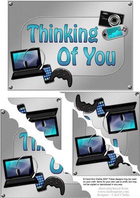 5x7 Gadgets N Gizmos Thinking of You Scallop Corner