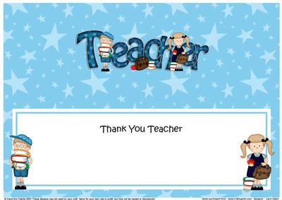 Large Dl Boyz Girlz Thank You Teacher Matching Insert
