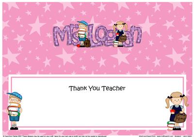 Large Dl Boyz Girlz Thank You Mrs Logan Matching Insert