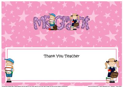 Large Dl Boyz Girlz Thank You Mrs Grant Matching Insert
