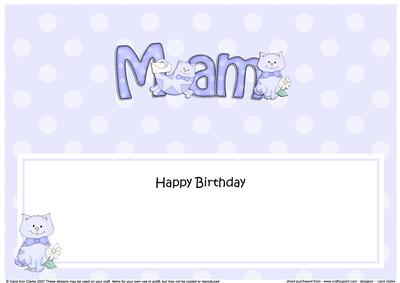 Birthday Mam Cat Large Dl Matching Insert