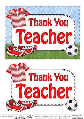 5x7 Thank You Teacher Football 3D Step by Step Decoupage