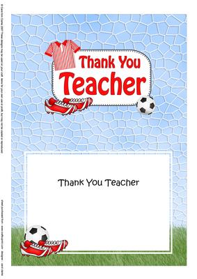 5x7 Thank You Teacher Football Matching Insert
