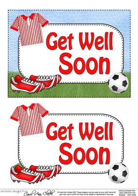 5x7 Get Well Soon Football 3D Step by Step Decoupage