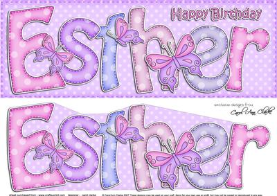 Large Dl Birthday Esther Butterflies Card & Decoupage