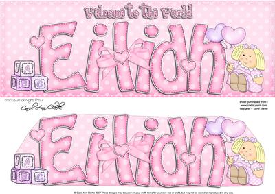 Welcome to the World Eilidh Quick Card & 3D Decoupage