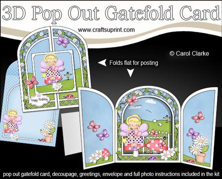 3D Girlz Fiz Fairy Pop Out Gatefold Card Kit