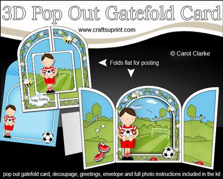 3D Boyz Bazil Footballer Pop Out Gatefold Card Kit