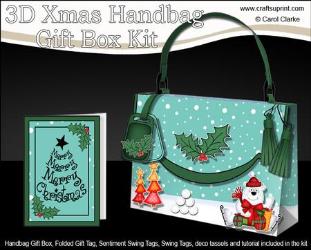 3D Ben Polar Bear Xmas Handbag Treat or Favour Box Kit
