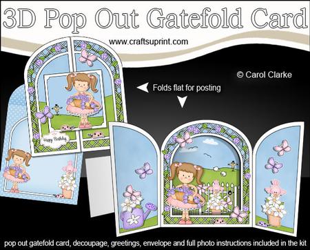 3D Girlz Liz's Flowers Pop Out Gatefold Card Kit