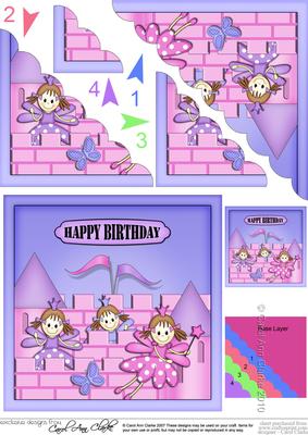Birthday Fairy Castle Scallop Corner Side Stacker
