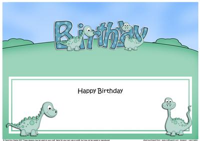 Large Dl Birthday Denis Dinosaur Matching Insert
