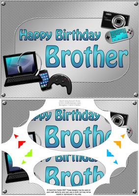A5 Birthday Brother Gadgets N Gizmos Scallop Corners & Pyram