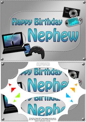 A5 Birthday Nephew Gadgets N Gizmos Scallop Corners & Pyram