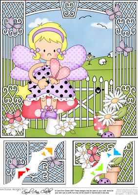 8 x 8 Girlz Fiz Fairy Birthday Scalloped Corner Topper